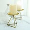 2 Geometric Gold 5" Metal Pillar Candle Holders Triangle Base Party Decorations